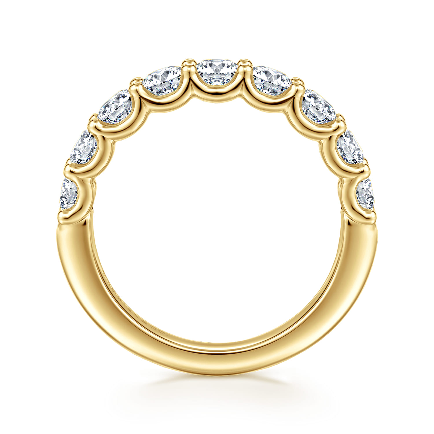 Straight Wedding Ring in 14k White Gold with Round Natural Diamond at Gabriel & Co. - Shot 2