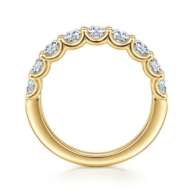 Straight Wedding Ring in 14k White Gold with Round Natural Diamond at Gabriel & Co. - Shot 2
