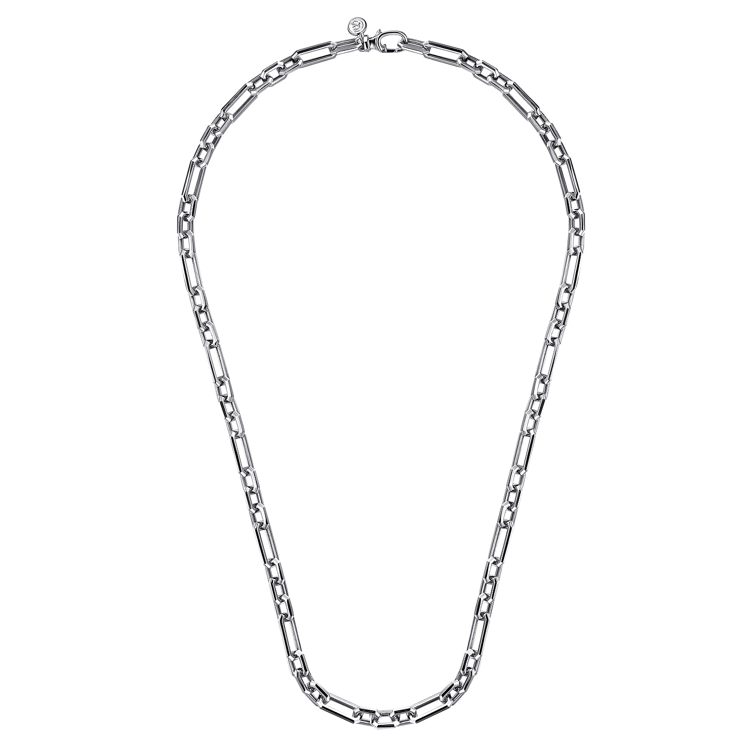 Figaro Chain Necklace 925 Sterling Silver 6.4mm - Shot 2