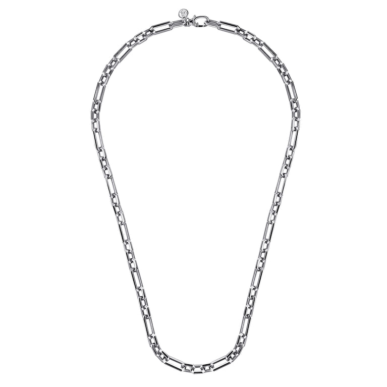 Figaro Chain Necklace 925 Sterling Silver 6.4mm - Shot 2