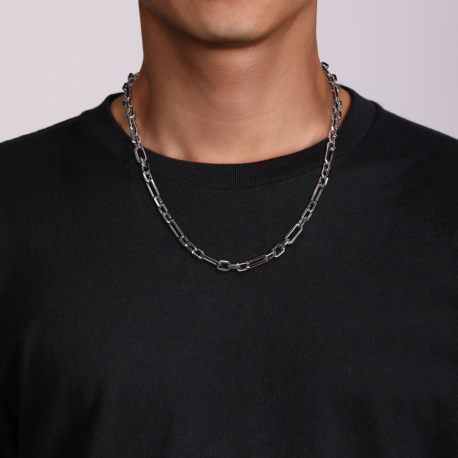 Figaro Chain Necklace 925 Sterling Silver 6.4mm - Shot 5