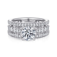 Fiji - 14K White Gold Round Diamond Engagement Ring