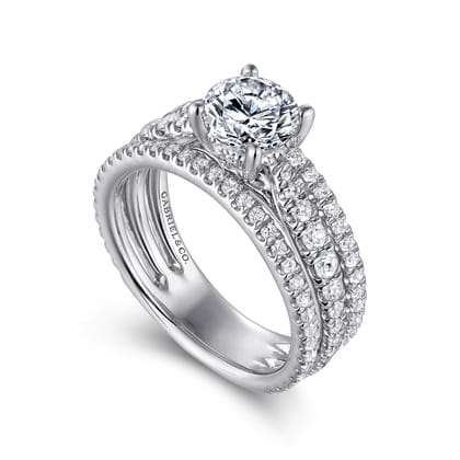Fiji - 14K White Gold Round Diamond Engagement Ring