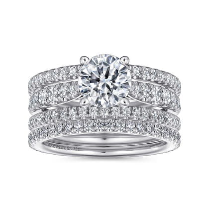 Fiji - 14K White Gold Round Diamond Engagement Ring