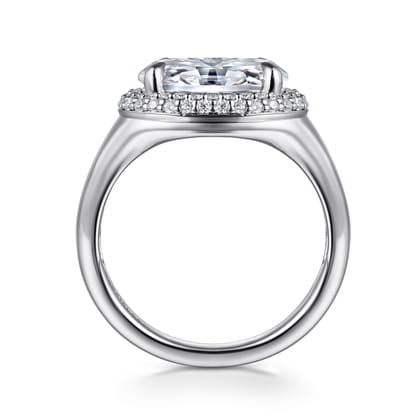 Fillipa - 14K White Gold Oval Double Halo Diamond Engagement Ring