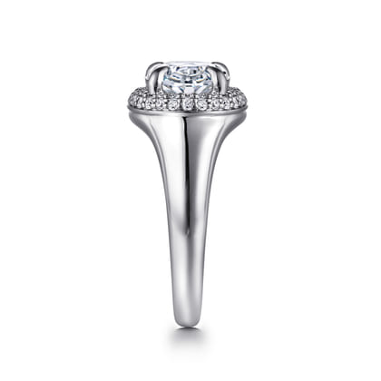 Fillipa - 14K White Gold Oval Double Halo Diamond Engagement Ring