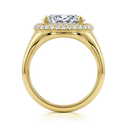 Fillipa - 14K Yellow Gold Oval Double Halo Diamond Engagement Ring