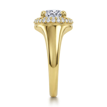 Fillipa - 14K Yellow Gold Oval Double Halo Diamond Engagement Ring