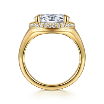 Fillipa - 14K Yellow Gold Oval Double Halo Diamond Engagement Ring