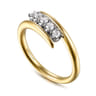 Fiora - 14K White  Yellow Gold Diamond Bypass Ring - 0.23 ct