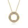 Fiora - 14K White  Yellow Gold Diamond Circle Pendant Necklace - 0.3 ct