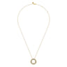 Fiora - 14K White  Yellow Gold Diamond Circle Pendant Necklace - 0.3 ct