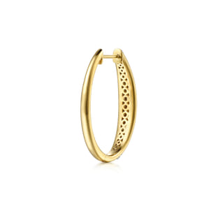 Fiora - 14K White  Yellow Gold Diamond Classic Hoop Earrings