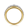 Fiora - 14K White  Yellow Gold Diamond Graduating Wide Band Ring - 0.35 ct