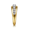 Fiora - 14K White  Yellow Gold Diamond Graduating Wide Band Ring - 0.35 ct