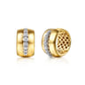 Fiora - 14K White  Yellow Gold Diamond Huggie Earrings - 0.27 ct