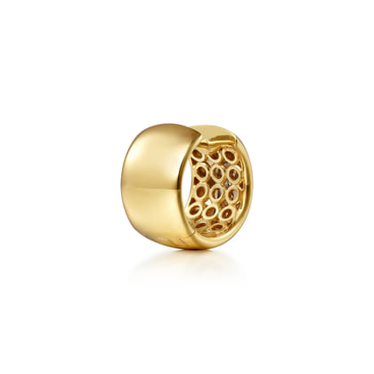 Fiora - 14K White  Yellow Gold Diamond Huggie Earrings