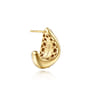 Fiora - 14K White  Yellow Gold Diamond J Hoop Earrings - 0.32 ct