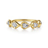 Fiora - 14K White  Yellow Gold Diamond Stackable Ring - 0.25 ct