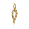 Fiora - 14K White  Yellow Gold Diamond Teardrop Stud Drop Earrings - 1 ct