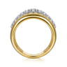 Fiora - 14K White  Yellow Gold Diamond Wide Band Ring - 0.25 ct