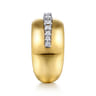 Fiora - 14K White  Yellow Gold Diamond Wide Band Ring - 0.25 ct