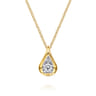 Fiora - Pendant Necklace Teardrop 14K White and Yellow Gold Diamond 0.18ct - 0.18 ct