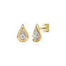 Fiora - Stud Earrings Teardrop 14K White and Yellow Gold Diamond 0.23ct - 0.23 ct