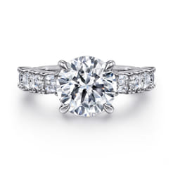 Fleure - 14K White Gold Round Diamond Engagement Ring