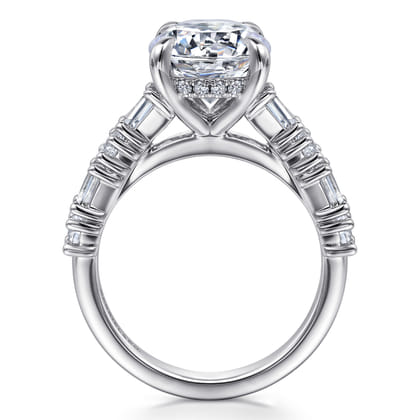 Fleure - 14K White Gold Round Diamond Engagement Ring