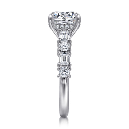 Fleure - 14K White Gold Round Diamond Engagement Ring