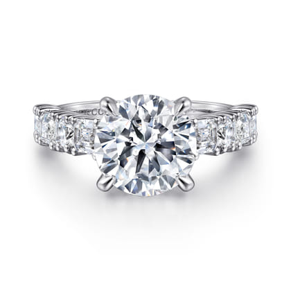 Fleure - 14K White Gold Round Diamond Engagement Ring