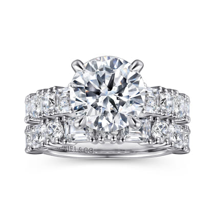Fleure - 14K White Gold Round Diamond Engagement Ring