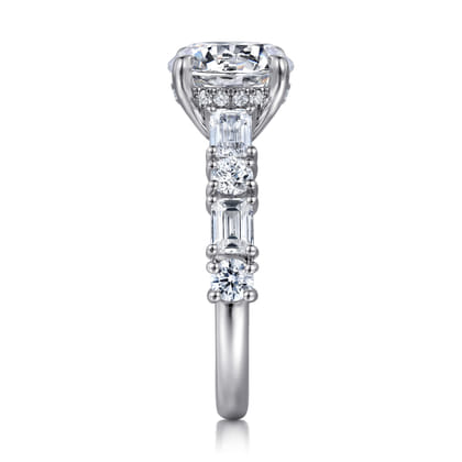 Fleure - 14K White Gold Round Diamond Engagement Ring