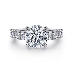 Fleure - 18K White Gold Round Diamond Engagement Ring