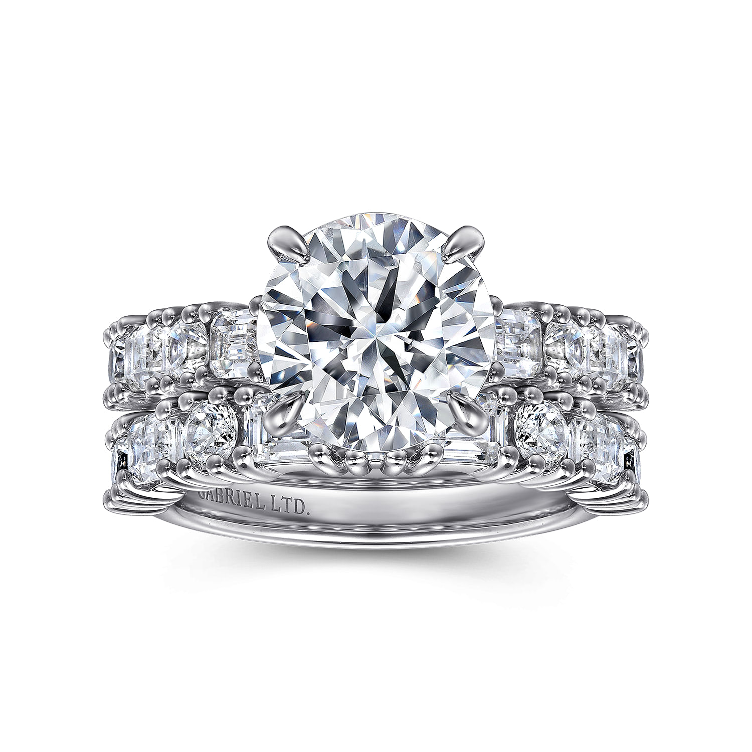 Fleure - 18K White Gold Round Diamond Engagement Ring