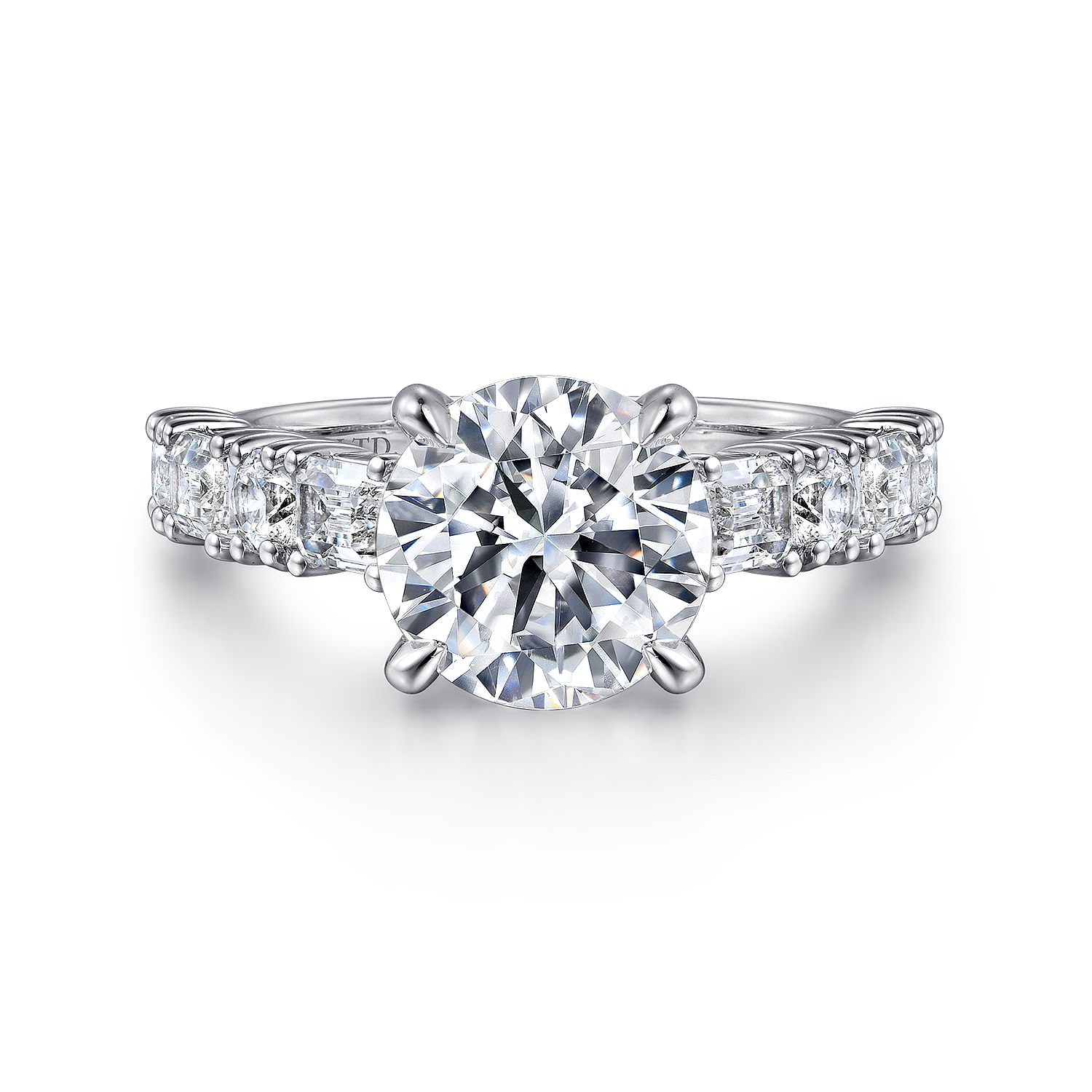 Fleure - 18K White Gold Round Diamond Engagement Ring
