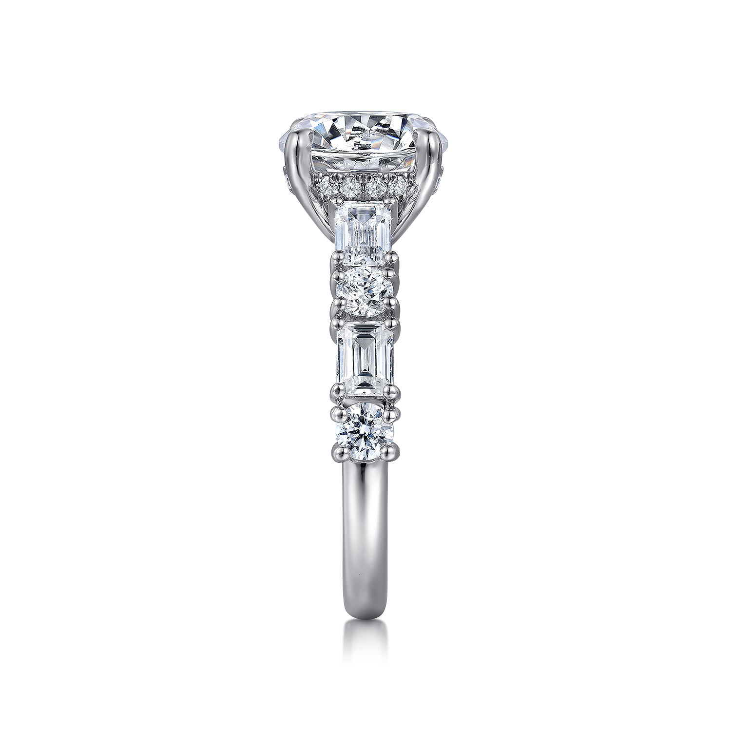 Fleure - 18K White Gold Round Diamond Engagement Ring