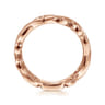 Flora - 14K Rose Gold Scrolling Floral Diamond Stackable Ring - 0.09 ct