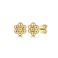 Flora - 14K Yellow Gold Bujukan Flower Stud Earrings