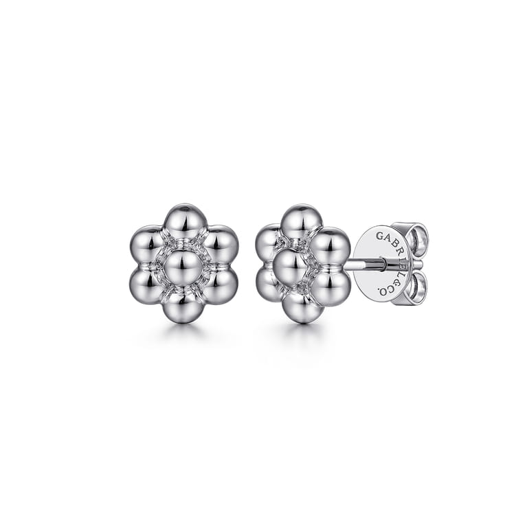 Flora - 925 Sterling Silver Bujukan Stud Earrings - Shot 1