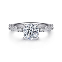 14K White Gold Round Diamond Engagement Ring