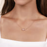 Floral - 14K Rose Gold Double Pave Diamond Flower Necklace - 0.25 ct