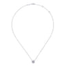 Floral - 14K White Gold Bezel Set Floral Diamond Pendant Necklace - 0.25 ct