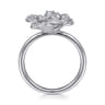 Floral - 14K White Gold Diamond Floral Fashion Ring - 0.5 ct