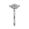 Floral - 14K White Gold Diamond Floral Fashion Ring - 0.5 ct