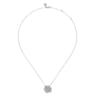 Floral - 14K White Gold Diamond Floral Station Necklace - 0.7 ct