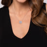 Floral - 14K White Gold Diamond Floral Station Necklace - 0.7 ct