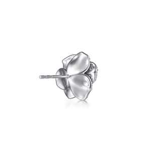 Floral - 14K White Gold Diamond Floral Stud Earrings
