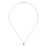 Floral - 14K White Gold Diamond Flower Pendant Necklace - 0.22 ct